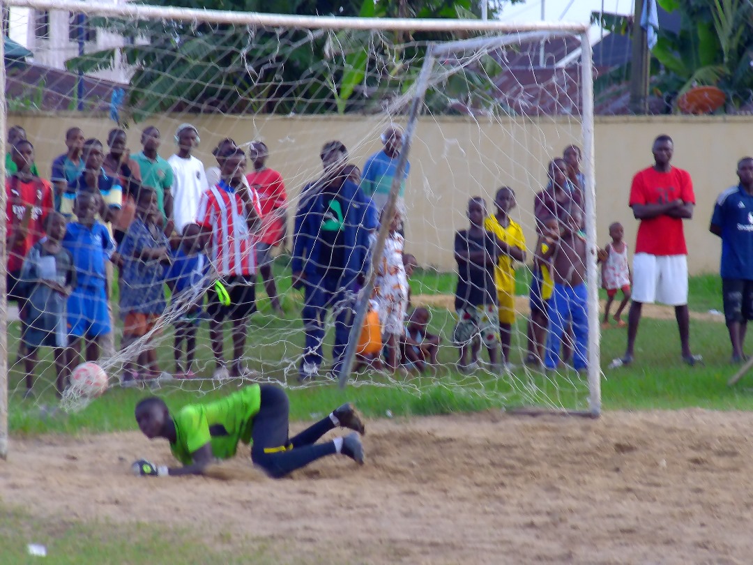 Goalkeeper making a crucial save